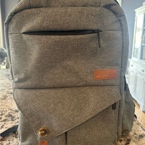 Gray Diaper-Bag Backpack